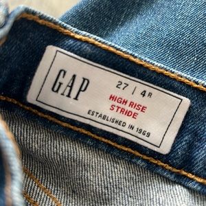 Gap High Rise Stride Wide Leg Jeans Cotton Medium Wash Denim Sz. 27 4 R.